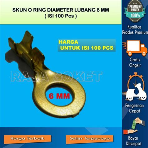 ISI 100 PCS SKUN KABEL OMEGA BULAT RING O MOTOR MOBIL 6 MM GROUNDING