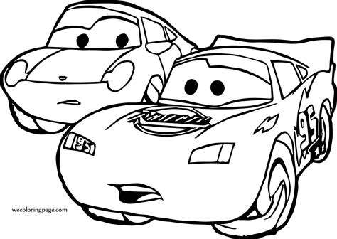 Two Disney Car Coloring Page - Wecoloringpage.com