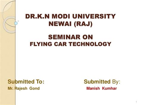 Flying car technology ppt22