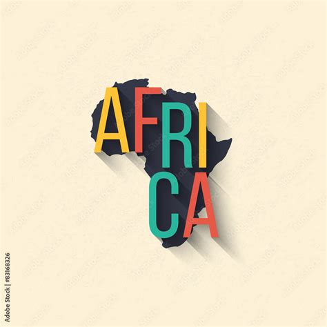 Vector africa map in flat design. African border and country Stock ...