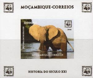 Stamp WWF 45th Anniversary History Of The 21st Century Mozambique