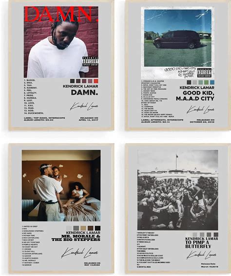 GLRSSN kendrick Lamar Album Cover Posters Set 8x10 inch Music Posters 6 ...
