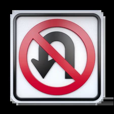 No U Turn Sign 3D Icon download in PNG, OBJ or Blend format