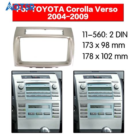 2 Din Radio Fascia For TOYOTA Corolla Verso 2004 2009 Stereo Audio