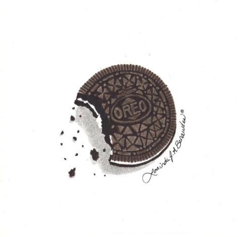 Drawing of Oreo Cookie Photo Realistic Art Illustration - Etsy