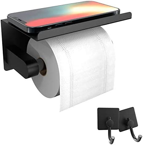 susswiff Porte Rouleau Papier Toilette Mural avec Etagère Adhésif pour