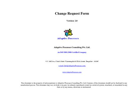 Excel Template Change Request Template Excel Template Xls Flevy