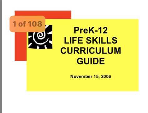 Life Skill Curriculum Guide