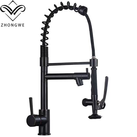 Black Kitchen Faucet Hot And Cold Mixer Pull Out Sink Spring Kitchen Faucet Kitchen Faucet And