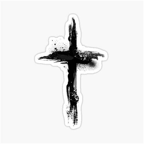 Jesus Christ On The Cross Christian Symbol Artistic Sticker For