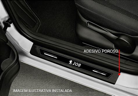 Soleira Porta Platinum Peugeot 208 13 2014 2015 Á 2018 preto R 54 38