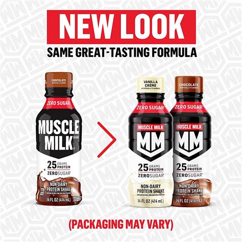 Muscle Milk Genuine Protein Shake Chocolate 14 Fl Oz Bottle 12 Pack 25g Protein Zero Sugar