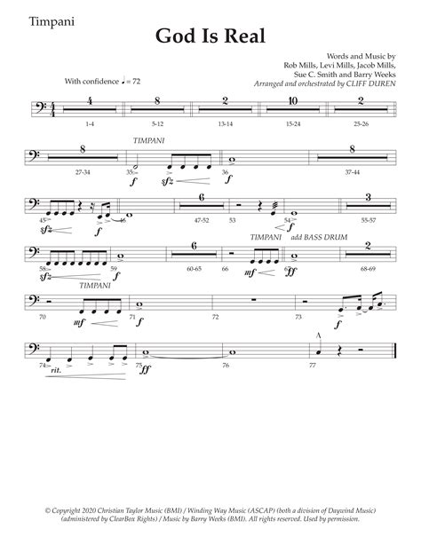 God Is Real Choral Anthem Satb Timpani Sheet Music Pdf Daywind