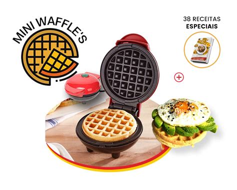 Mini Máquina de Waffles Prepare Várias receitas de forma prática e