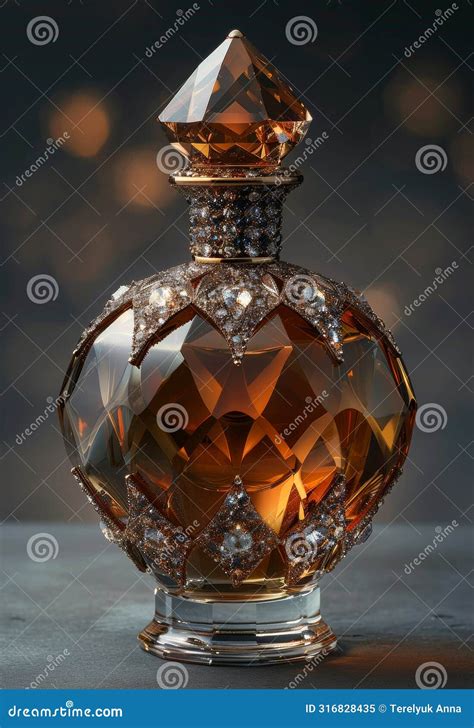 Bottle of Expensive Perfume with Bright Bokeh Stock Image - Image of ...