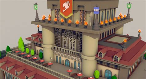 Fairy Tail Guild Building 3d 3d Model Cgtrader