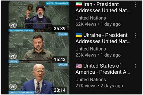 The speech of the President of Iran is the most viewed speech on the UN's YouTube channel ...