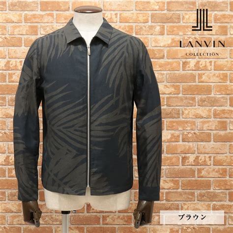 【未使用】1円 春夏 Lanvin Collection 50サイズ 日本製ブルゾン 清涼リネン ポリ系 ボタニカル柄プリント 薄手 リゾート