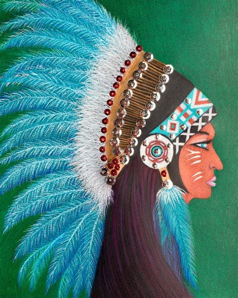 NATIVE AMERICAN INDIAN PRINCESS Drawing by Dulcie Dee | Saatchi Art