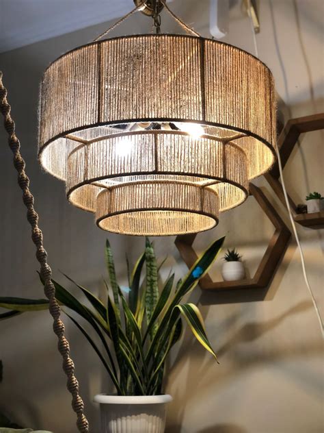 Плетёная люстра абажур. Плетеный светильник. макраме купить в интернет ...