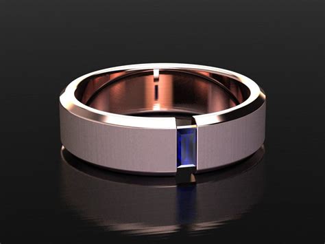 Mens Sapphire Wedding Band Mens Wedding Ring 6mm Band - Etsy