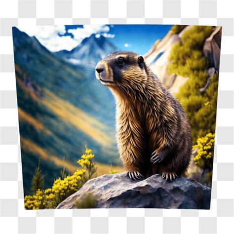 Download Adorable Marmot in its Natural Habitat PNG Online - Creative ...