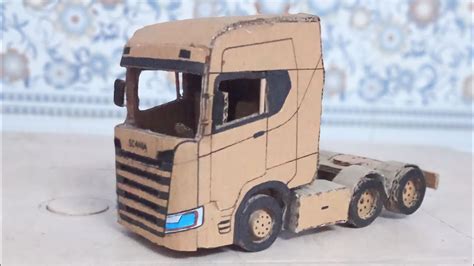 Cardboard Scania Truck How To Make A Truck From Cardboard At Home Youtube