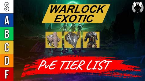 The Definitive Warlock Exotic Tier List For Pve Destiny 2 Warlock Exotic Armor Ranked Tier