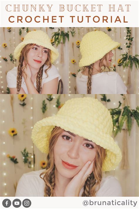 Chunky Bucket Hat Crochet Tutorial Crochet Hats Chunky Crochet