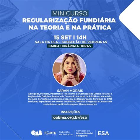 Esa Ma Realiza Minicurso Regulariza O Fundi Ria Na Teoria E Na Pr Tica