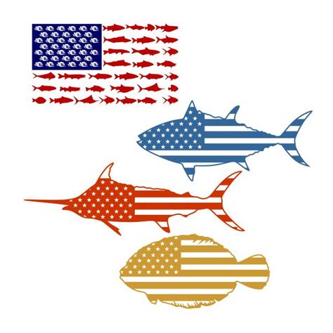 USA Fish Flag SVG, Fishing Usa Flag SVG, American Flag Fish Svg, Usa ...