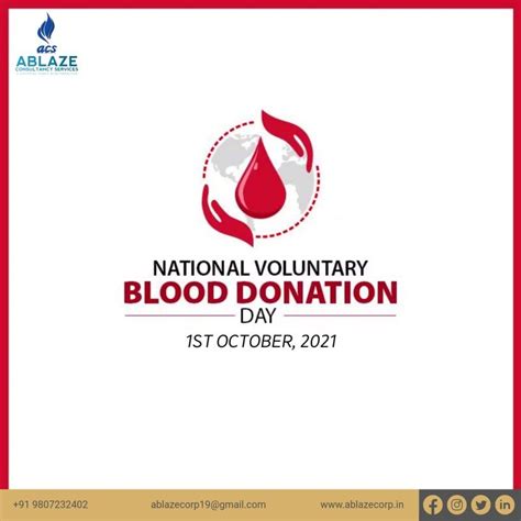 National Voluntary Blood Donation Day 1st October