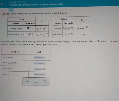 Solved O Acids And Bases Predicting The Qualitative Chegg