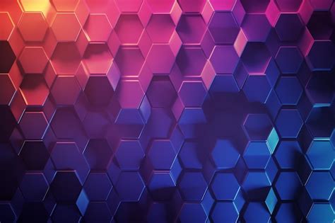 Premium Photo Neon Hexagonal Background