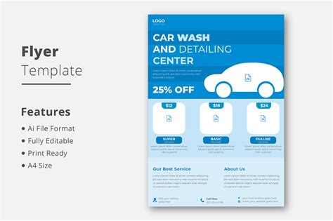 Car Wash Flyer Template Design Graphic by MacroByte · Creative Fabrica