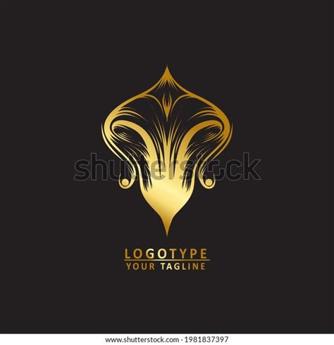 golden taper logo black background stock vector royalty