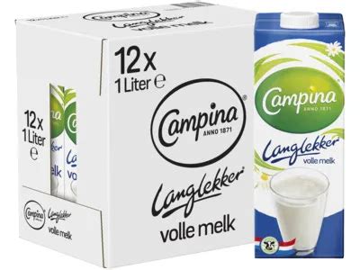 Campina Lang Lekker Volle Melk Product En Prijs Van Pak Set