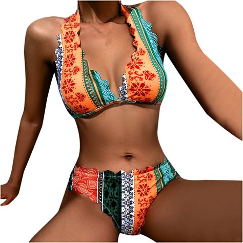 Oavqhlg B Bikini Sets For Women Halter Bikini Set Swimsuit Two Piece