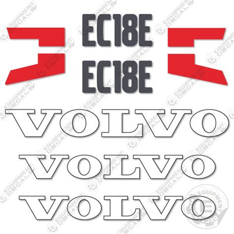 Fits Volvo EC18E Decal Kit Mini Excavator – Equipment Decals