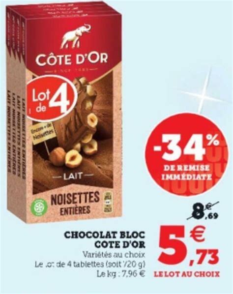 Promo Chocolat Bloc Cote D Or Chez Hyper U