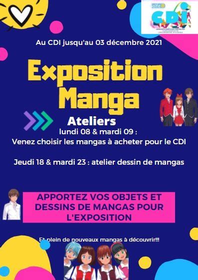 Exposition Et Ateliers Manga Au Cdi Coll Ge Golfe Des Pictons