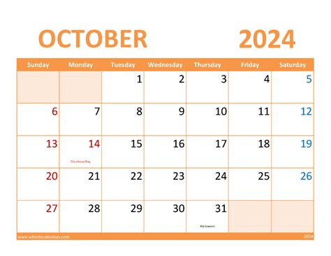 Calendar October 2024 Calendar Printable Word - Kally Marinna