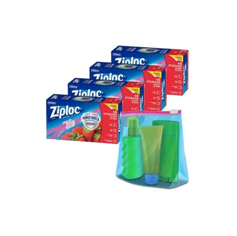 160 Ziploc Slider Storage Quart Bags With New Power Shield Technology