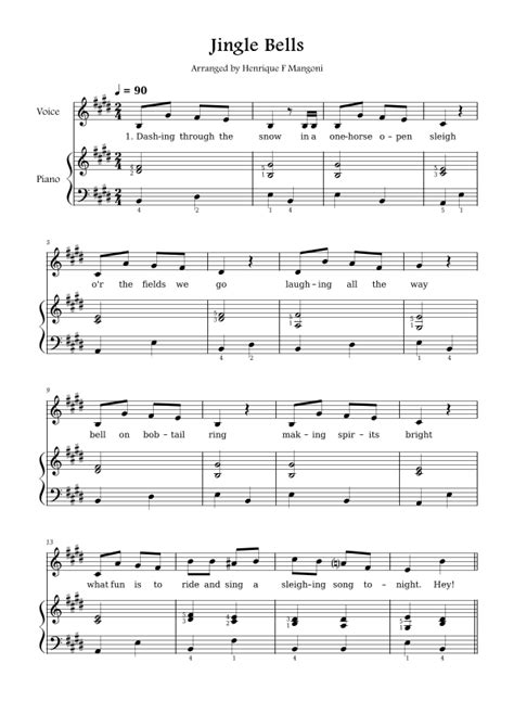 Jingle Bells Arr Henrique F Mangoni By James Lord Pierpont Sheet