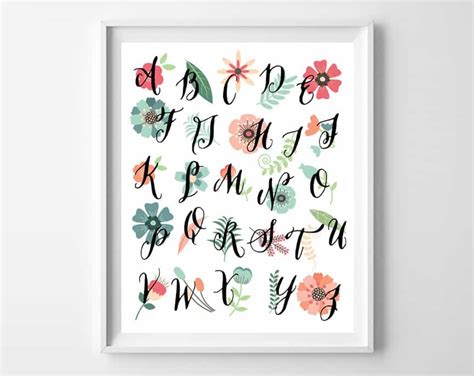 Floral Alphabet Free Printable