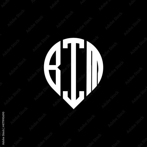 BIM letter logo design on black background. BIM circle letter logo ...