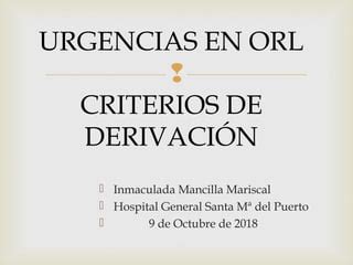 Urgencias Orl Ppt