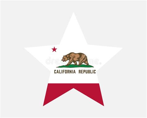 California Star Flag Ca Usa Five Point Star Shape State Flag Stock