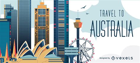 Travel To Australia Skyline Vector Download