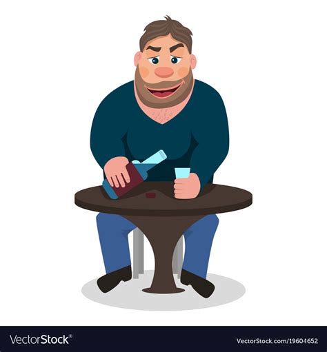 Cartoon Man Drinking Alcohol Royalty Free Vector Image